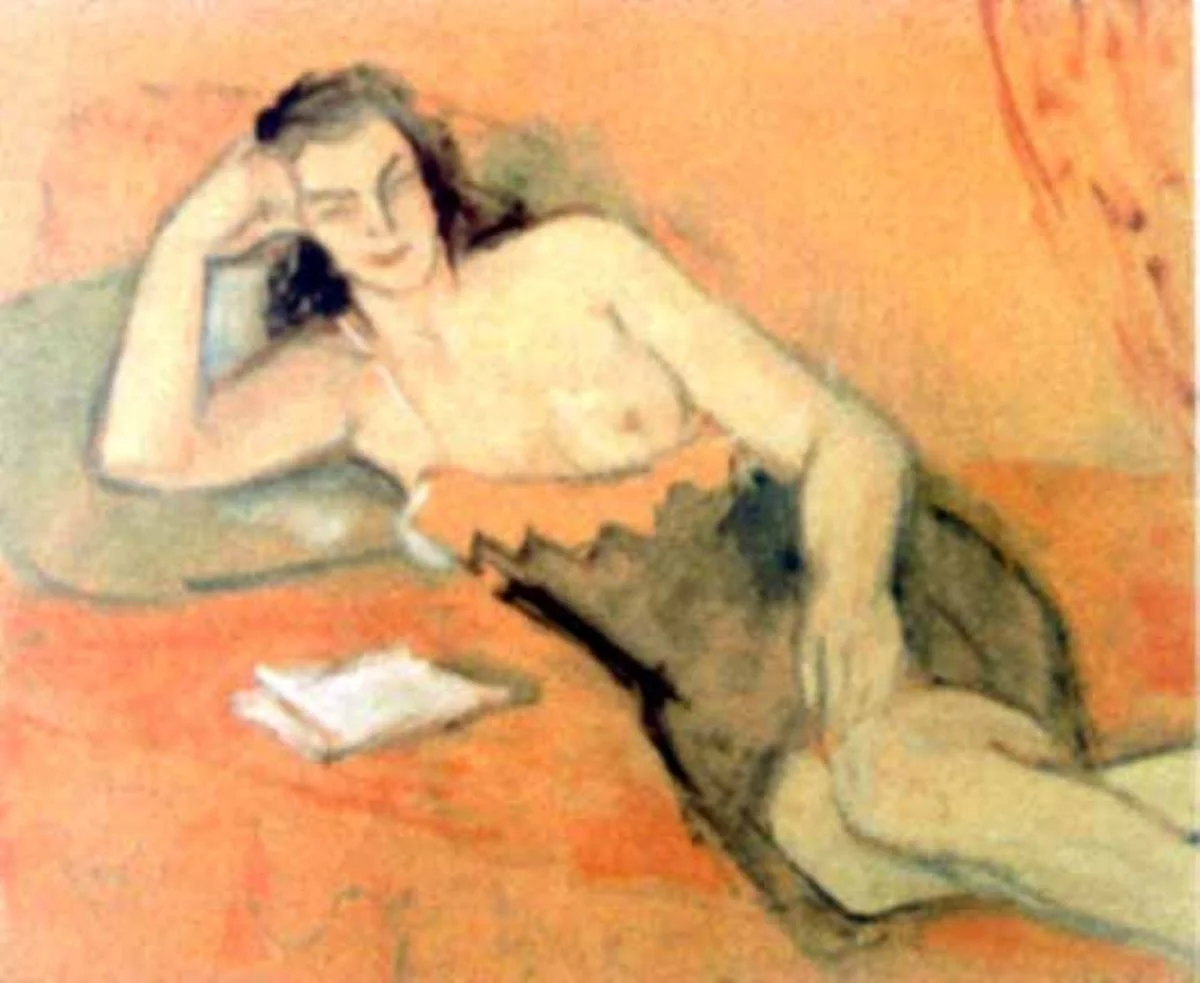 Nud pe sofa (Cămașa neagră), detail