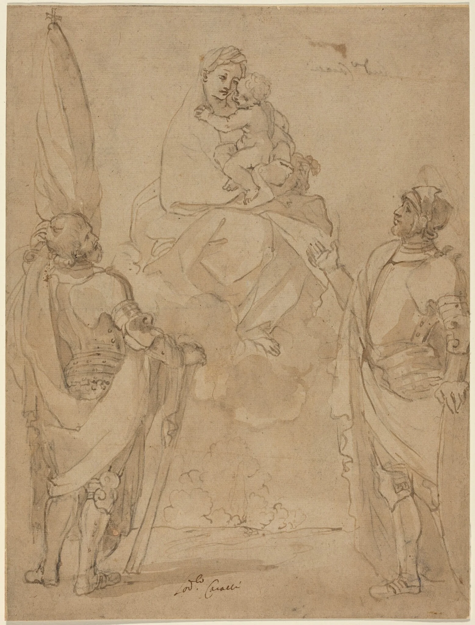 The Virgin and Child Appearing to Saints George and William, detail