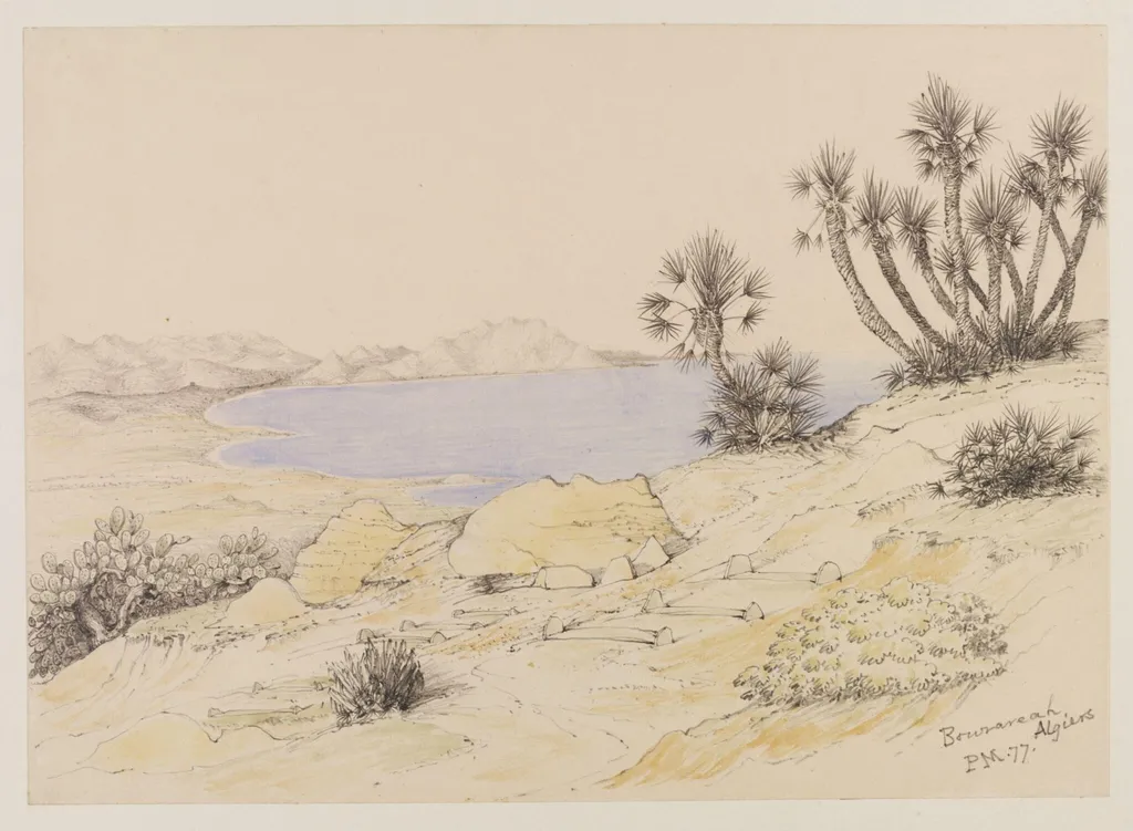 Bouzareah, Algiers, by Peter William Skinner Miles, watercolor, 1877