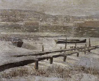 Winter on the River, by Ernest Lawson, oil, 1907