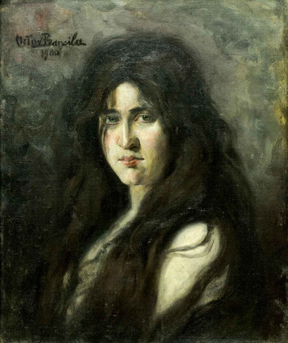 Portret de fată, detail