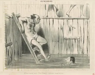 Allons lancez vous père goutot..., by Honoré Daumier, ink, 1839