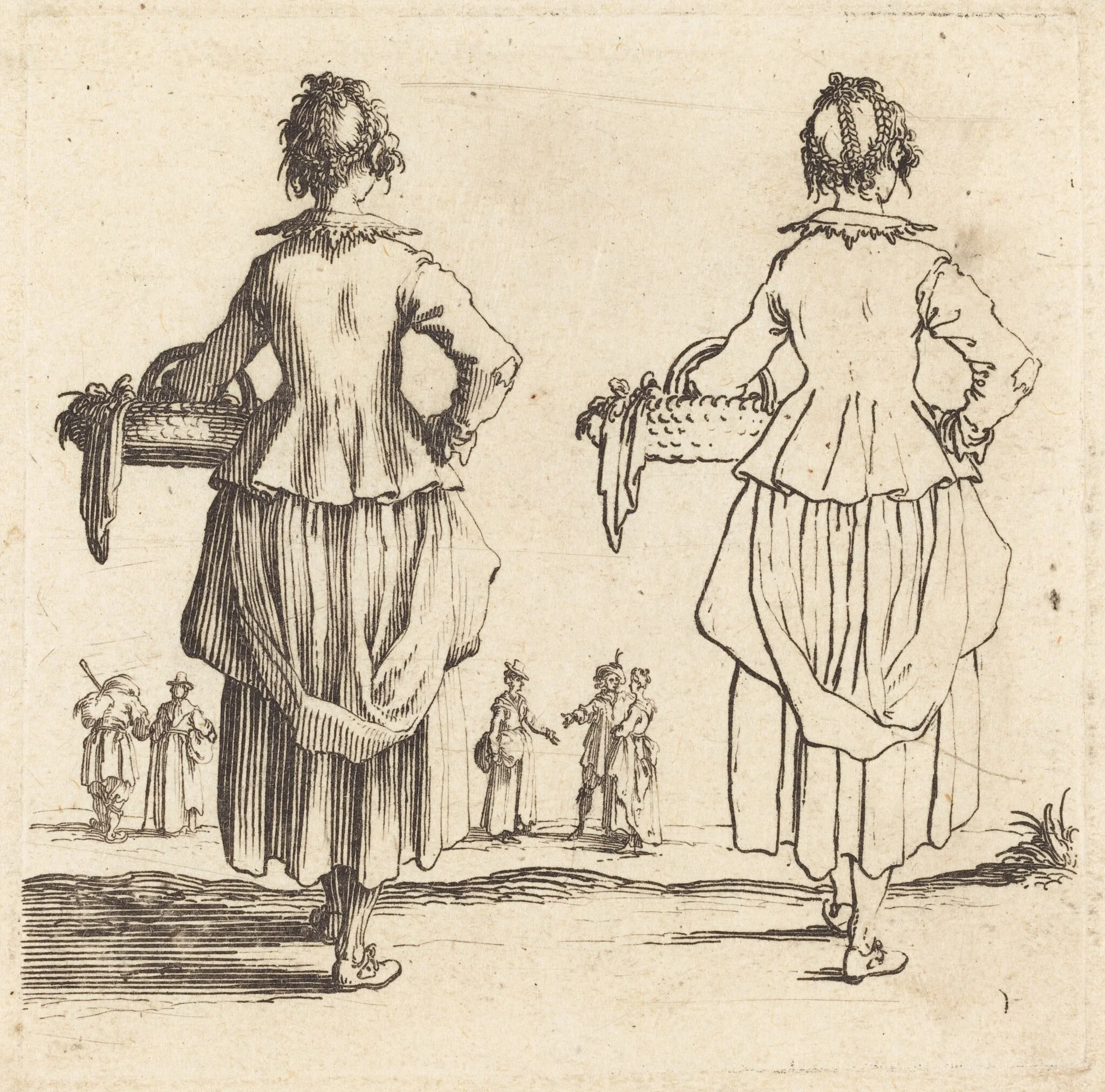 Peasant Woman with Basket, Seen from Behind, detail