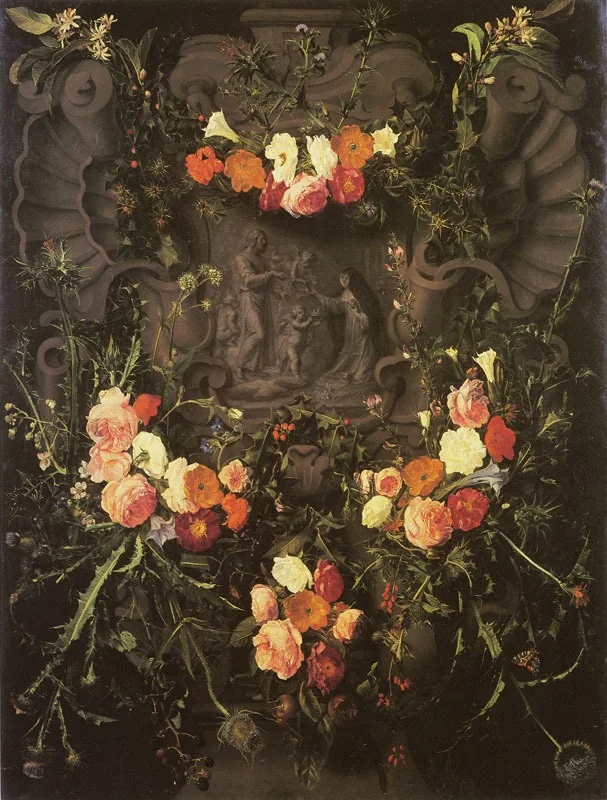 Saint Catherine of Siena Surrounded by a Garland of Flowers, detail
