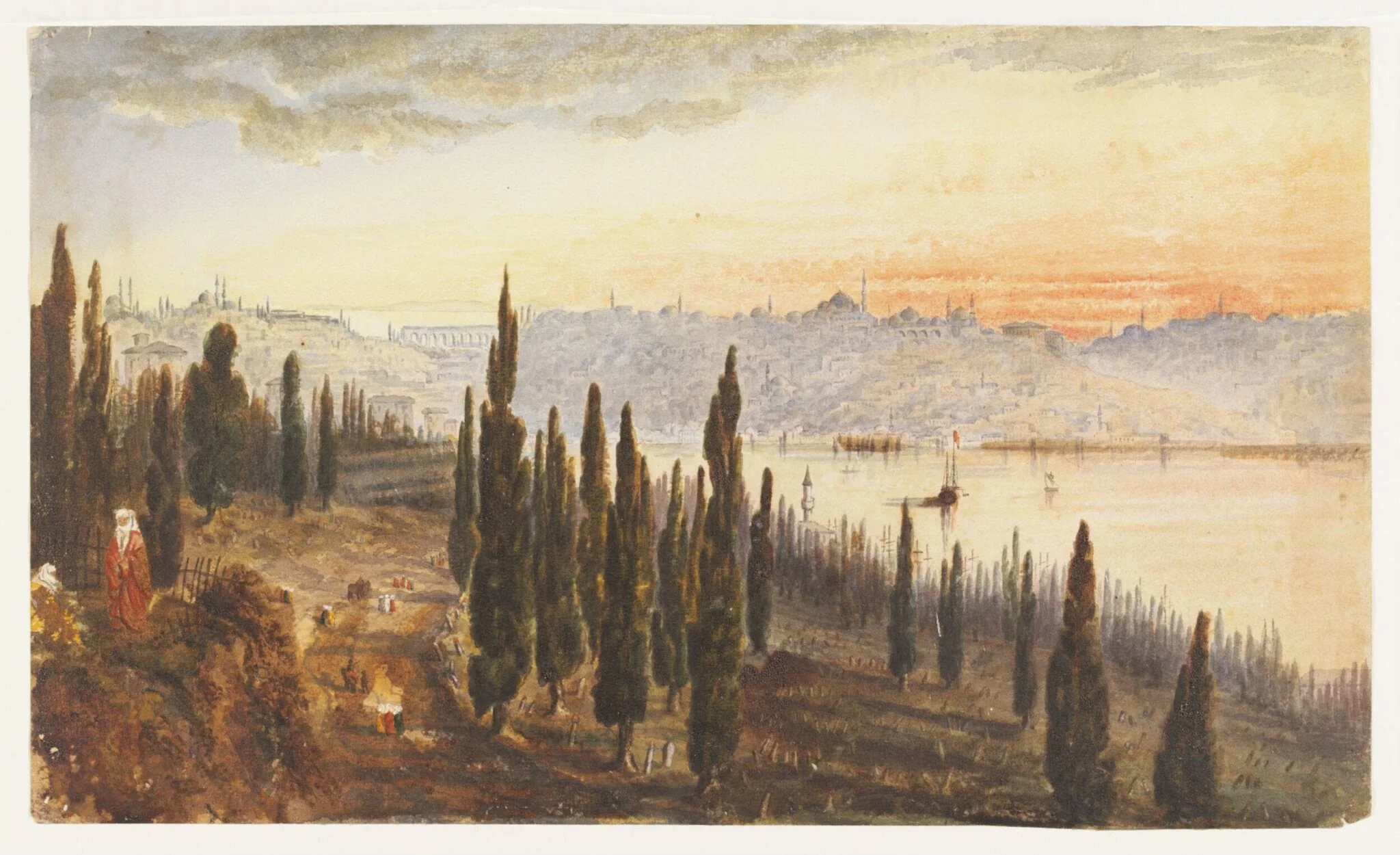 View of Constantinople from the cemetery at Pera, detail
