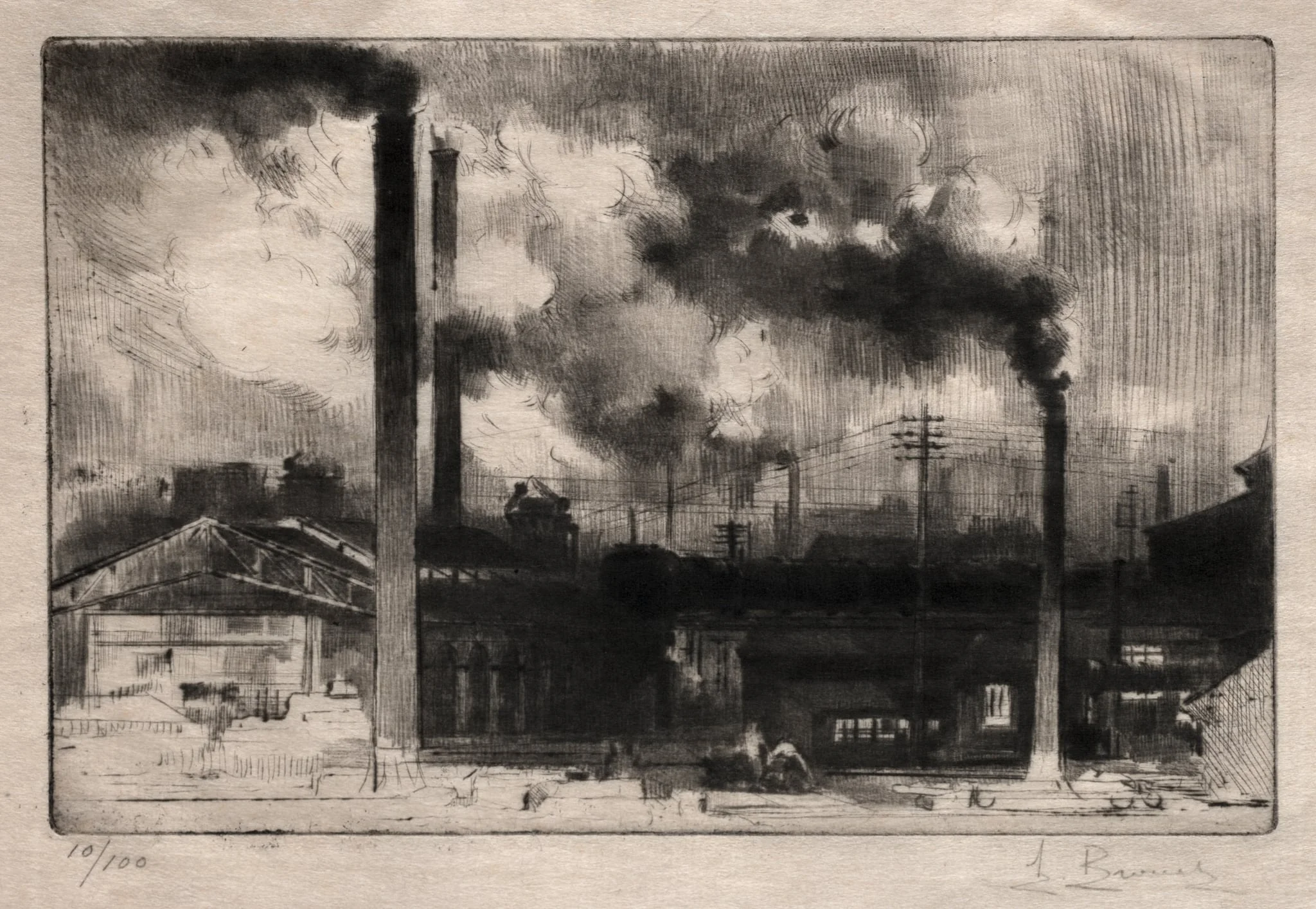 At the Creusot Works: The Smokestacks, detail