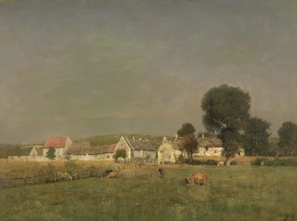 The Village Chaslepont, by Alfred de Knyff, oil, 1891