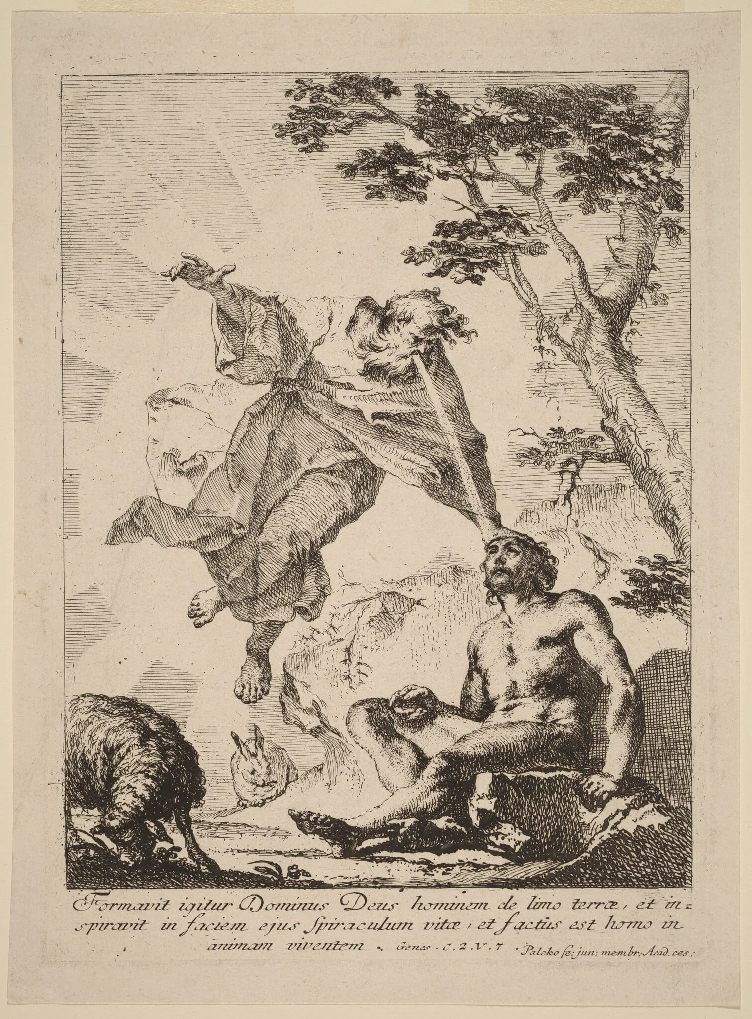 God Breathing Life into Adam, detail