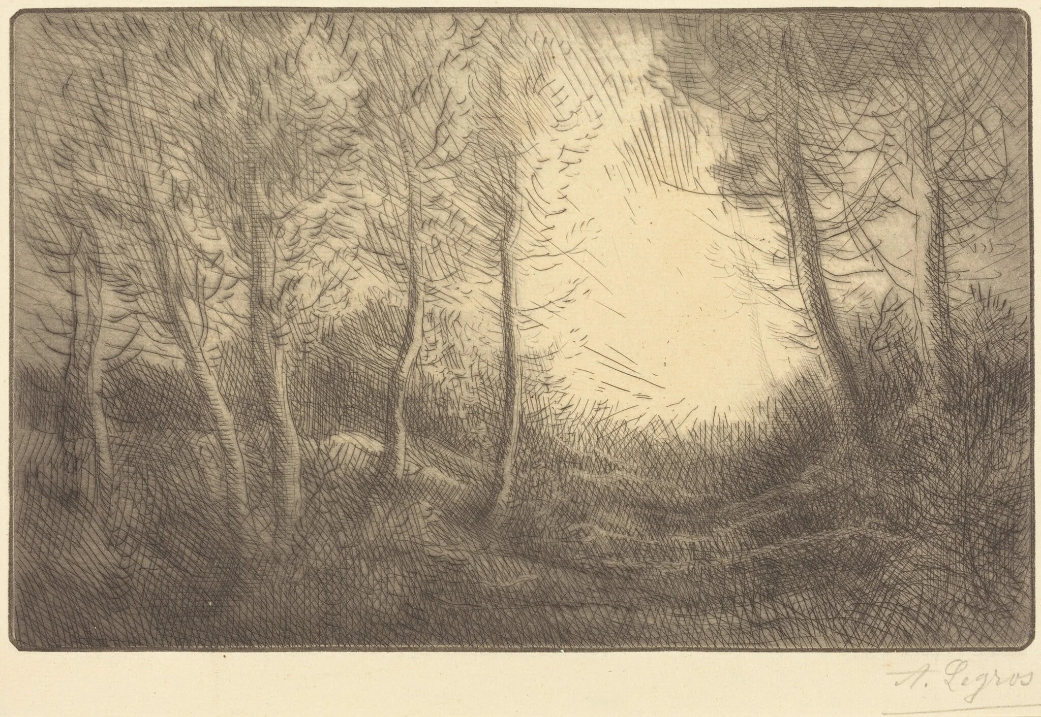 Sunrise, Woods of Clamard (Lever du soleil, bois de Clamard), detail