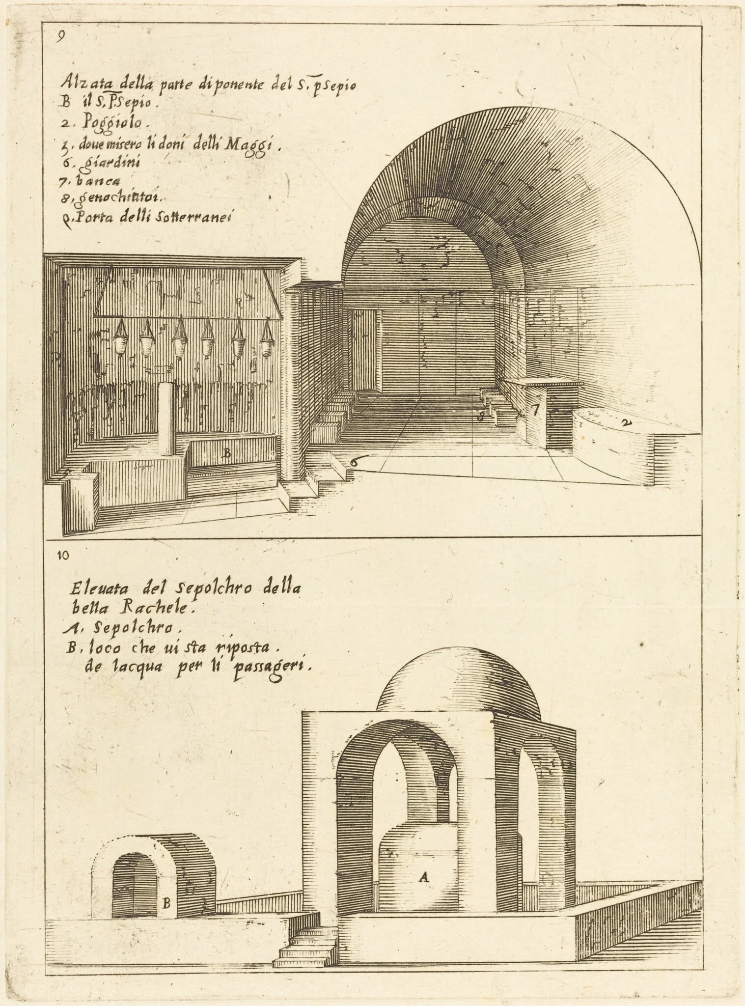 Elevations of the Holy Manger and the Sepulchre of Rachel, detail