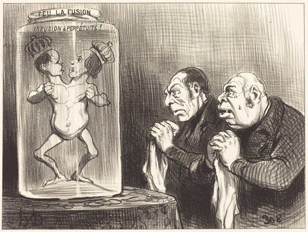 Regrets Superflus!, by Honoré Daumier, ink, 1851
