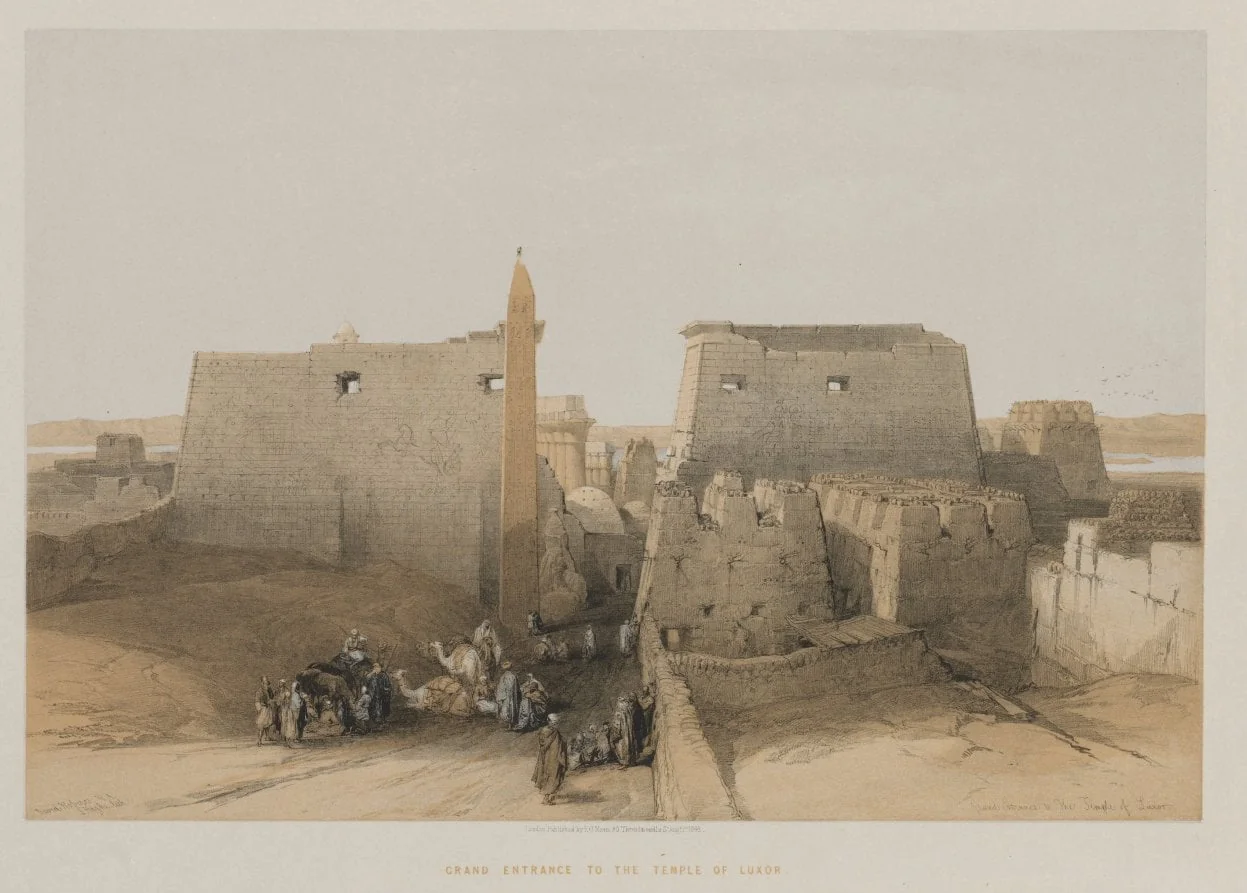 Egypt and Nubia, Volume II: Grand Entrance to the Temple of Luxor, detail