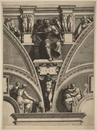 The Prophet Joel, by Giorgio Ghisi, ink, 1574