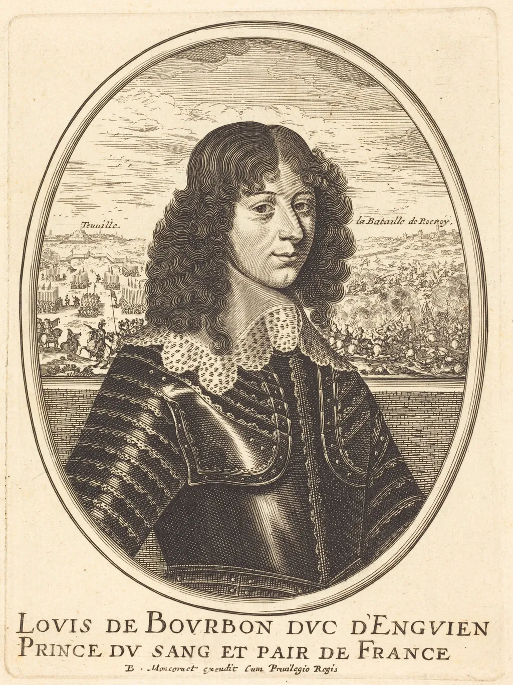 Louis II de Bourbon-Condé, by Balthasar Moncornet, ink, 1634