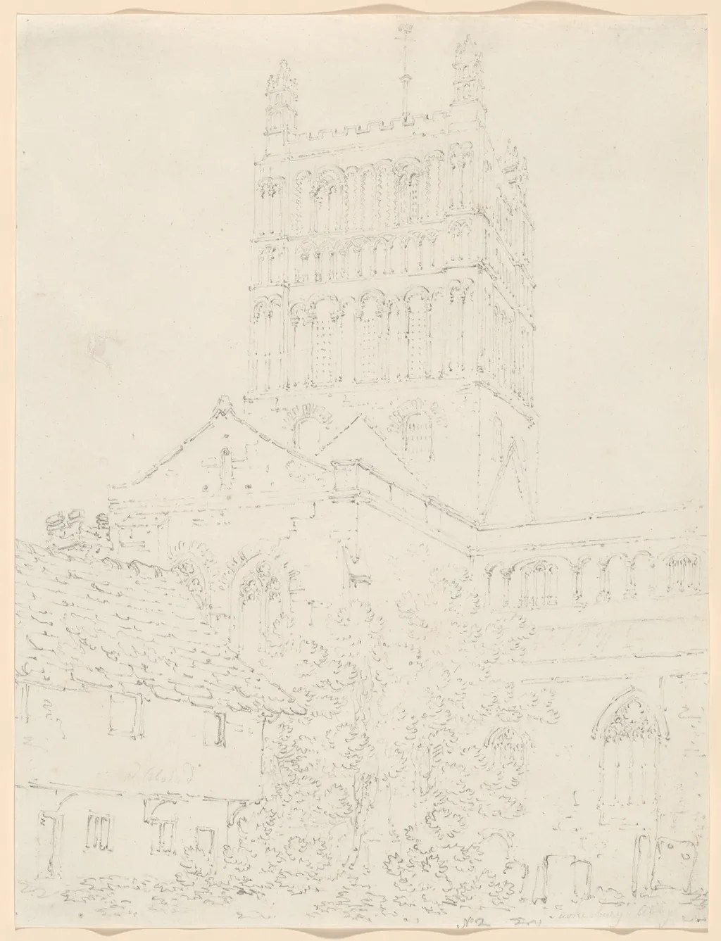 Tewkesbury Abbey No. 2, by Joseph Mallord William Turner, graphite, 1793