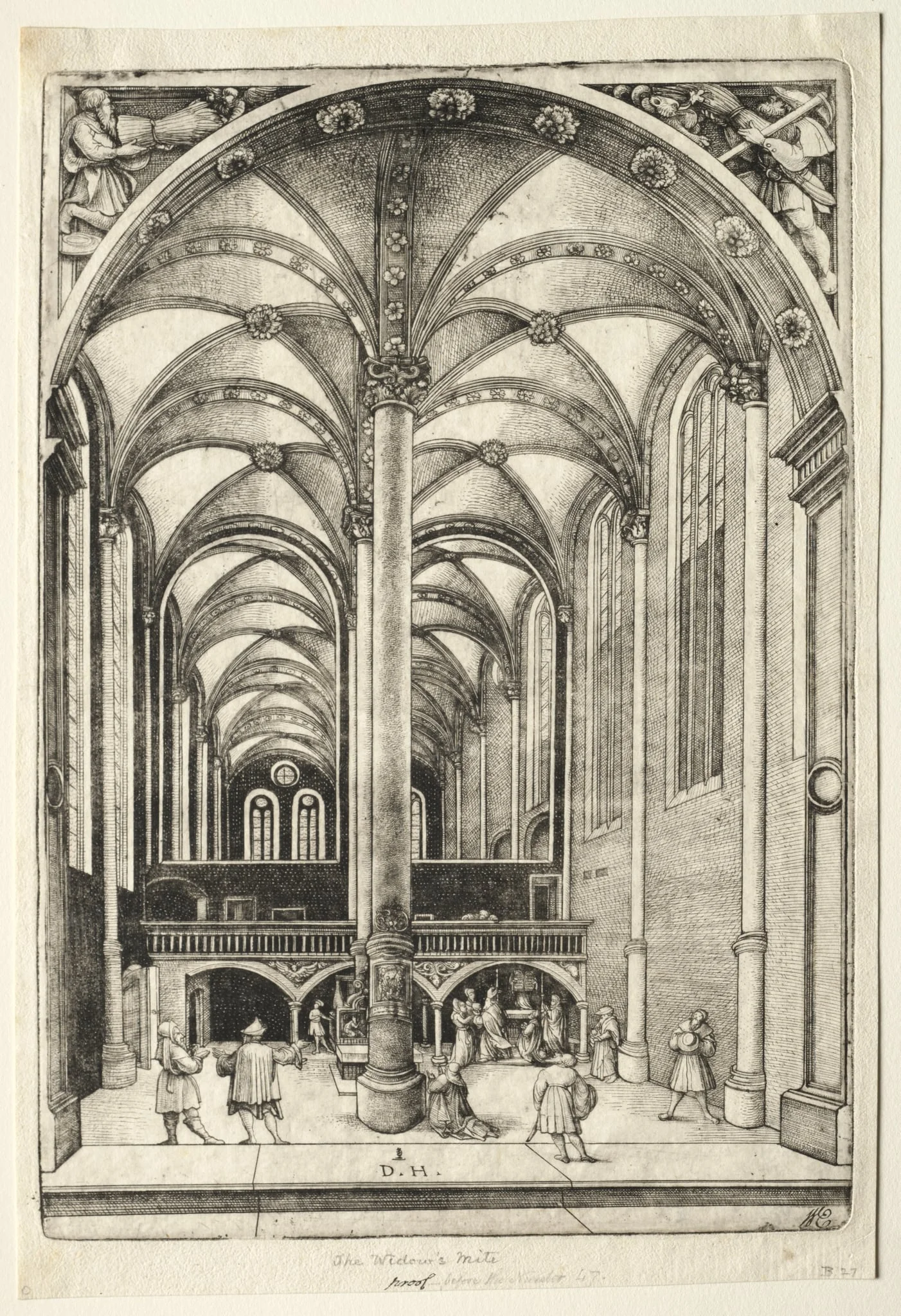 View in the interior of St. Catherine's chruch at Augsburg, detail