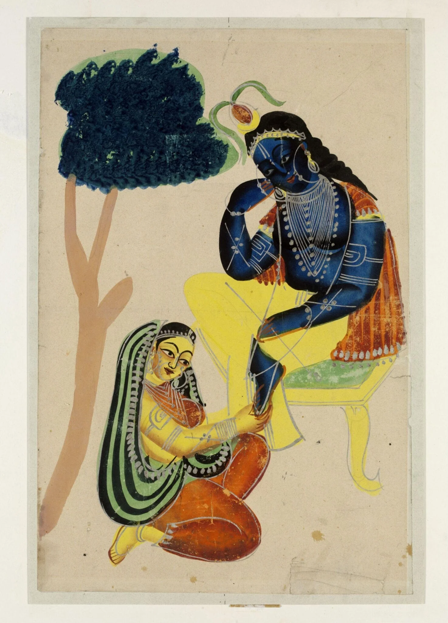 Radha and Krishna, detail
