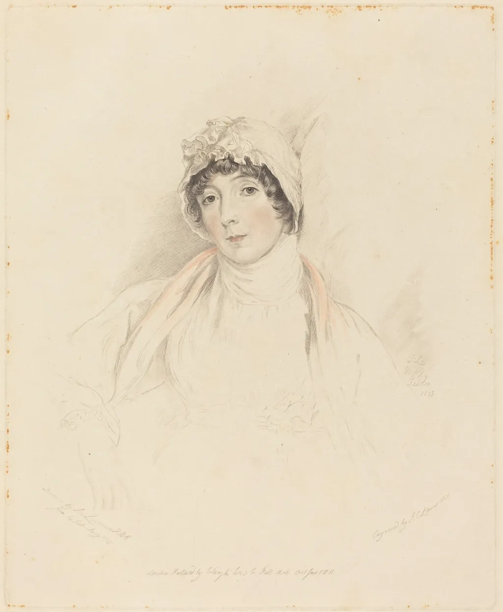 Lucy Lawrence, by Frederick Christian Lewis I, ink, 1831