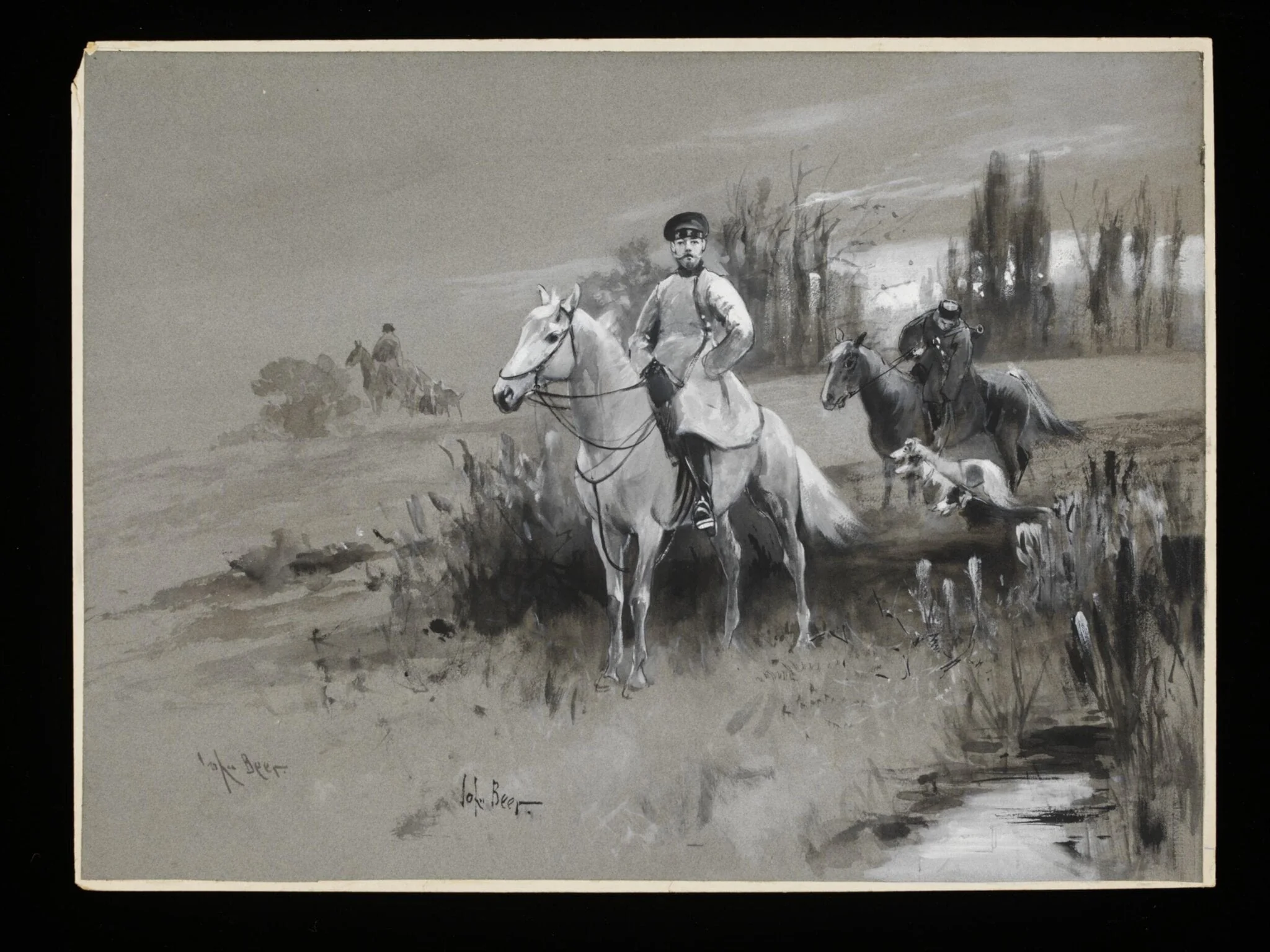 His Imperial Majesty Nicholas II in the Hunting Field, detail