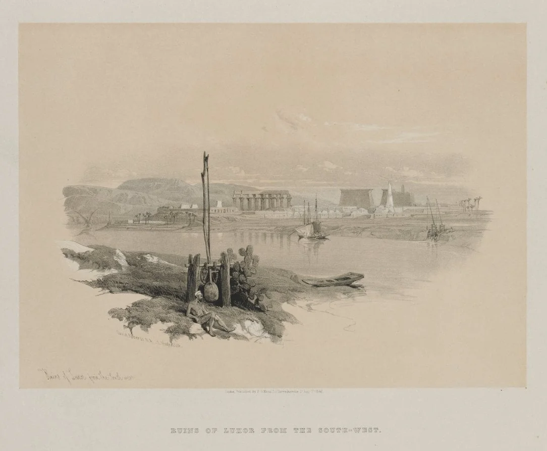 Egypt and Nubia, Volume I: Ruins of Luxor from the South-West, detail