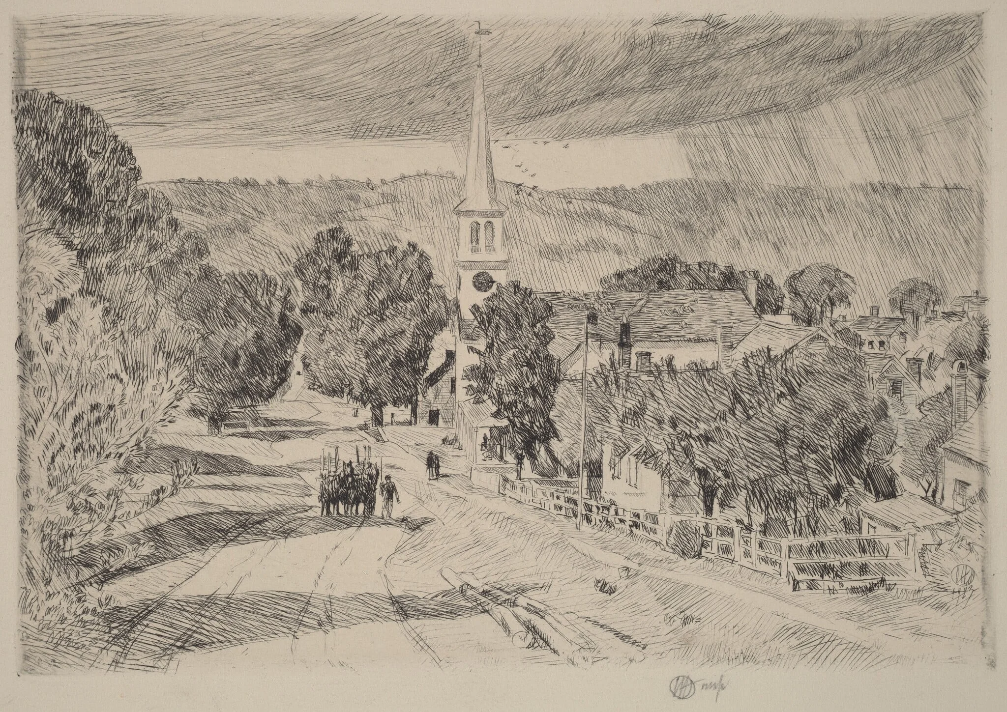 A Vermont Village, detail