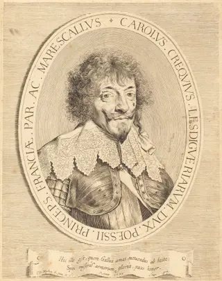 Charles I de Crequi, Duke of Lesdiguières, by Claude Mellan, ink, 1633