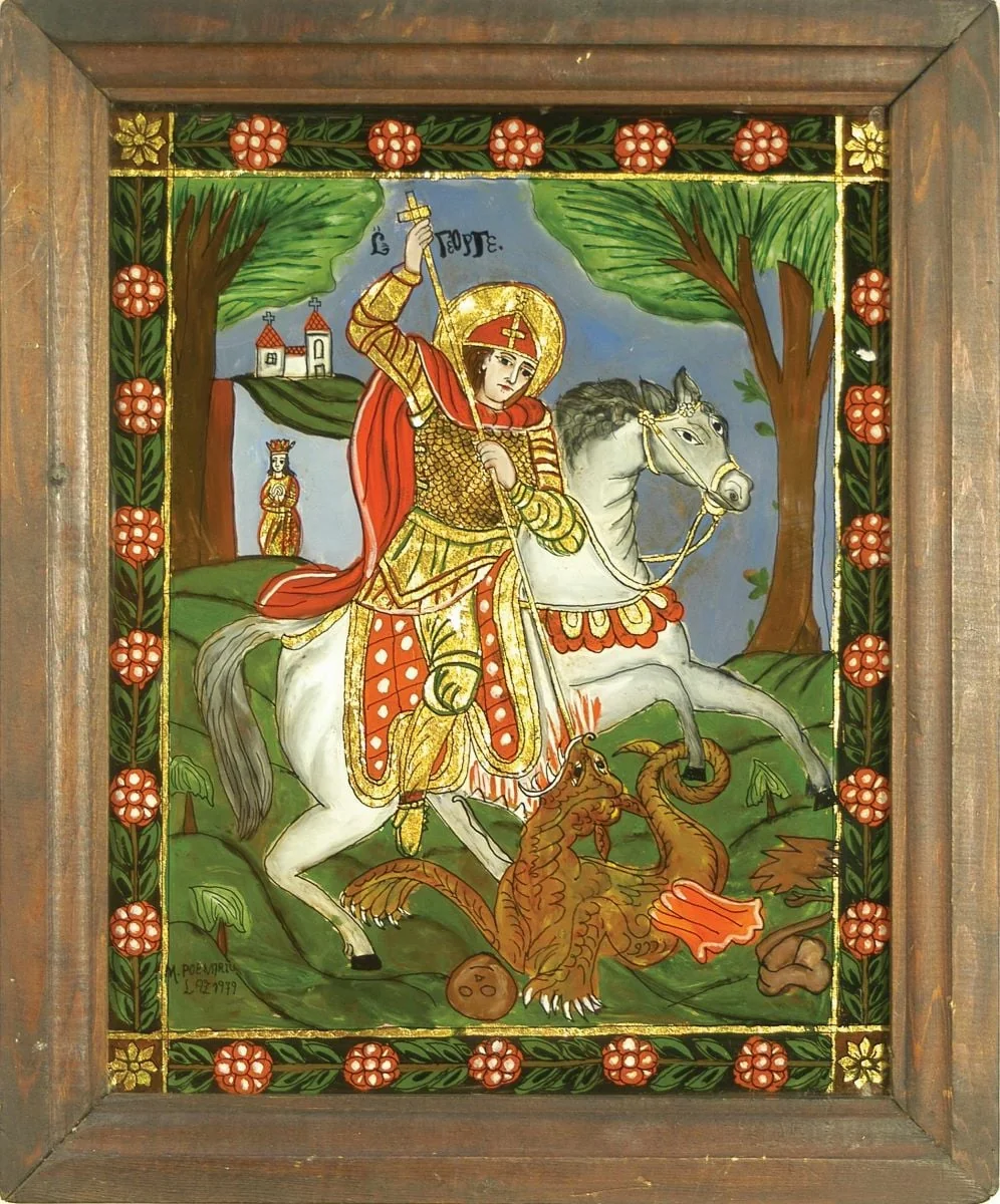 Sf. Mucenic Gheorghe, ucigând balaurul, detail