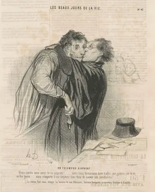 Un triomphe d'avocat, by Honoré Daumier, ink, 1845