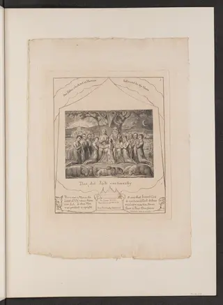 Job and His Family, by William Blake, ink, 1825