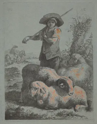 Standing Shepherd, by Francesco Londonio, gouache, 1760