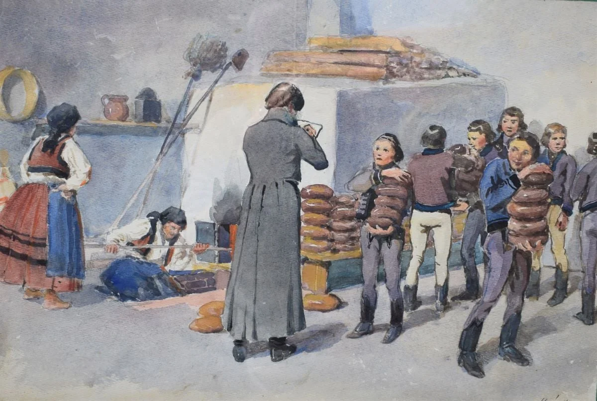 Înpărțirea pâinii, detail