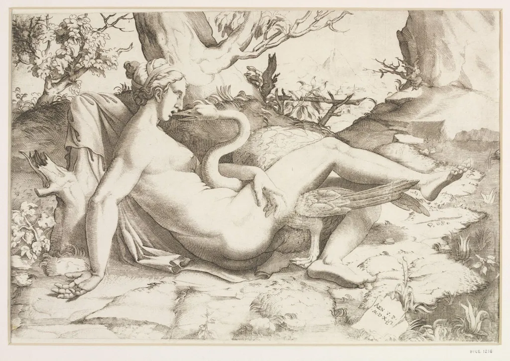 Leda and the Swan, by Enea Vico, 1540