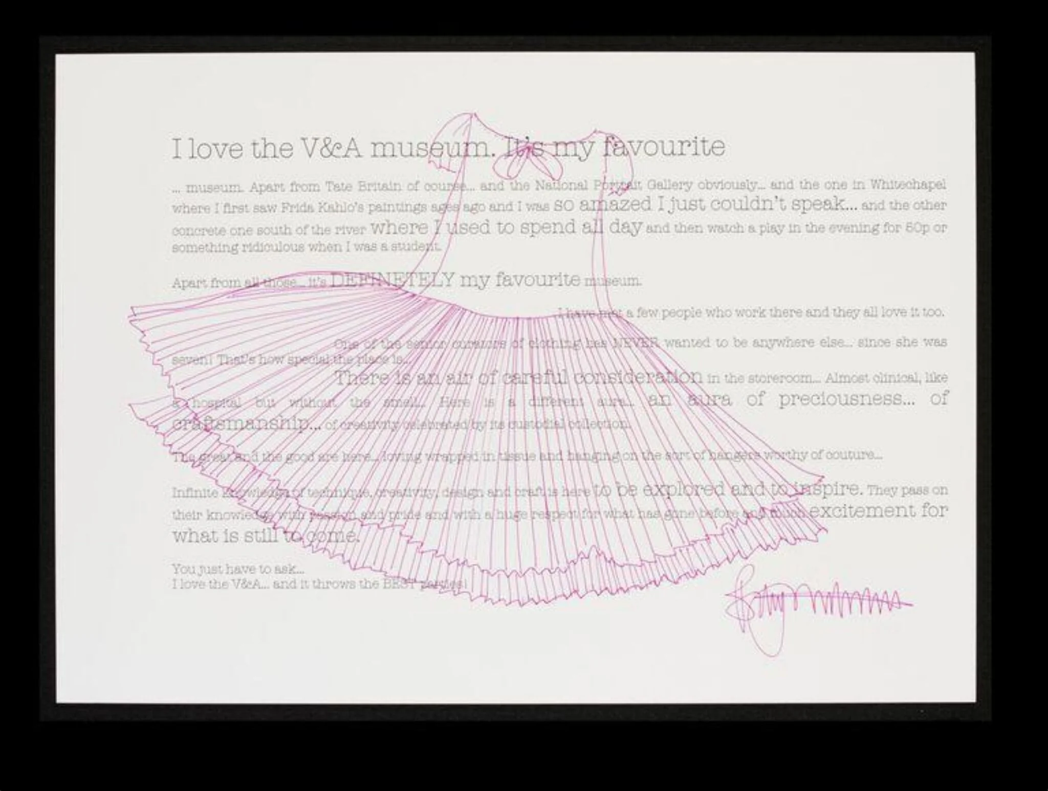 Contribution to V&A's 150th anniversary album, detail