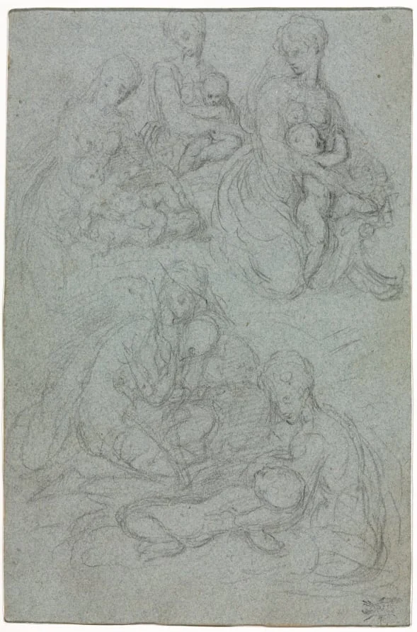 Sketches of Virgin and Child, detail