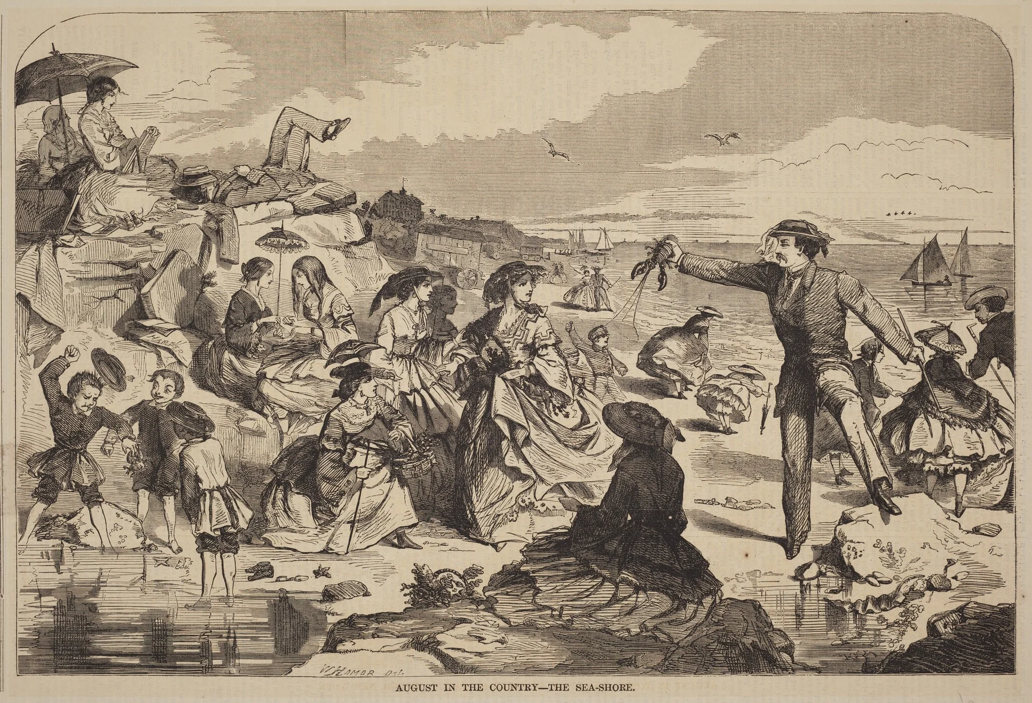 August in the Country - The Sea Shore, detail