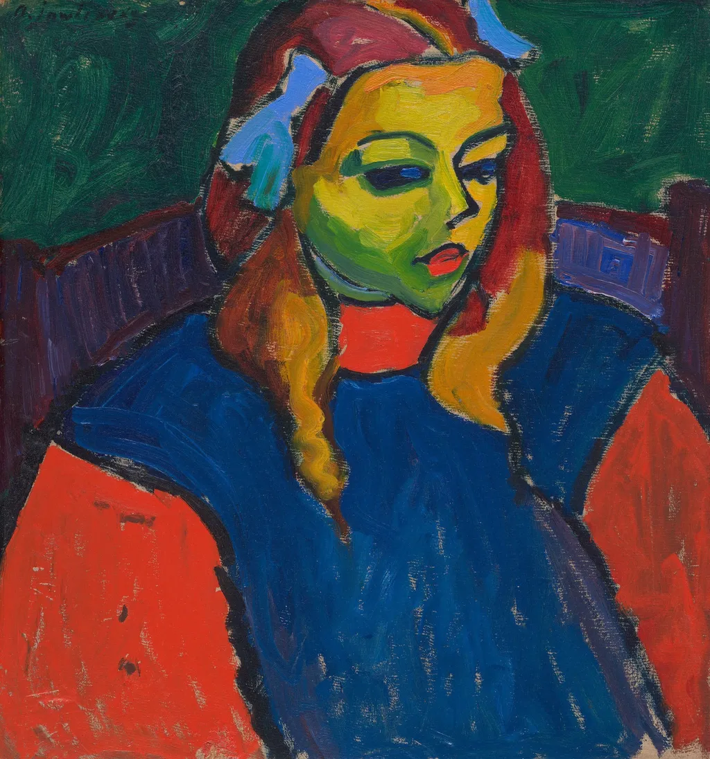Girl with the Green Face, by Alexej von Jawlensky, oil, 1910