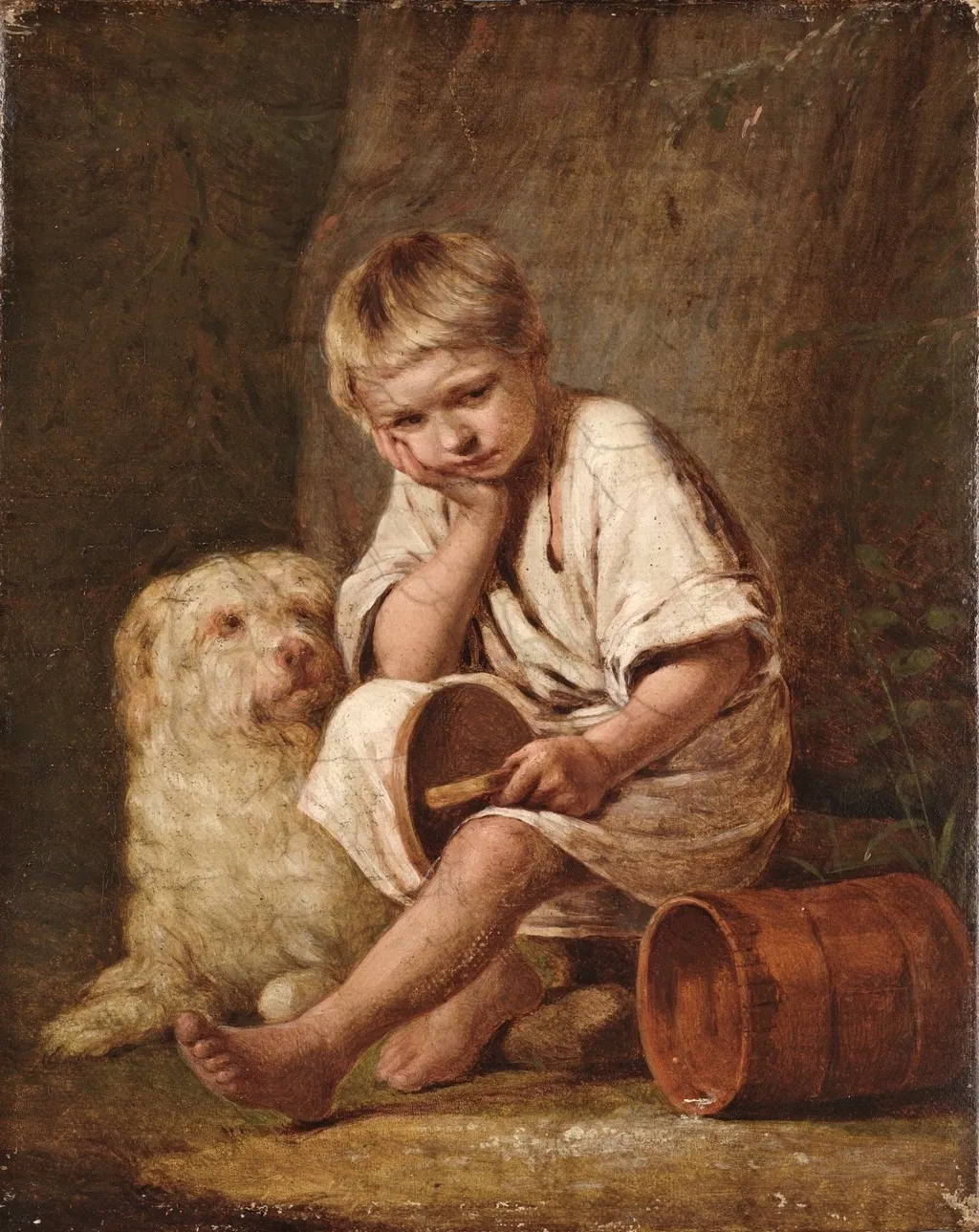 Oh! Father's dinner!, by Alexey Venetsianov, oil, 1824