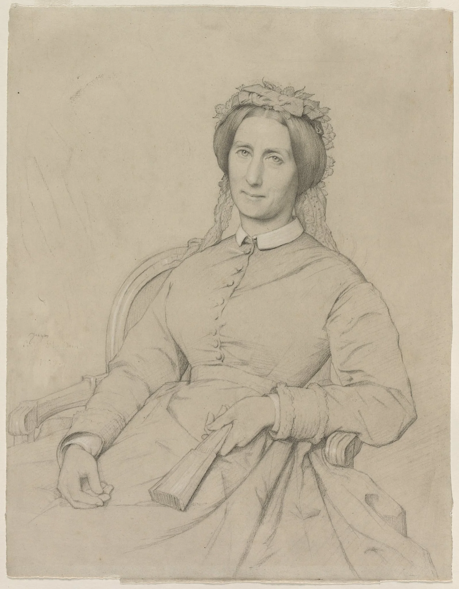 Madame Hippolyte Flandrin (Aimée Ancelot), detail