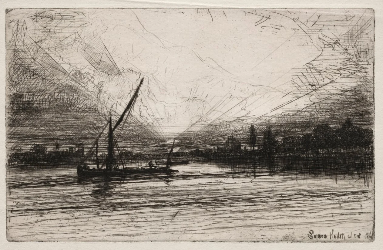Sunset on the Thames, detail