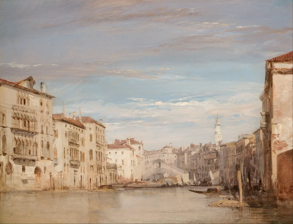 The Grand Canal, Venice, Looking Toward the Rialto, by Richard Parkes Bonington, unspecified, 1826