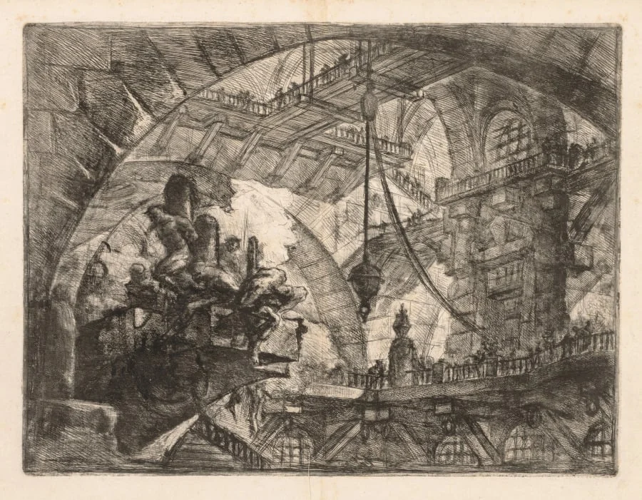 Prisoners on a Projecting Platform, Plate 10, detail
