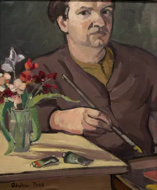 Portrait de l’artiste, by Adrien Bas, oil, 1925
