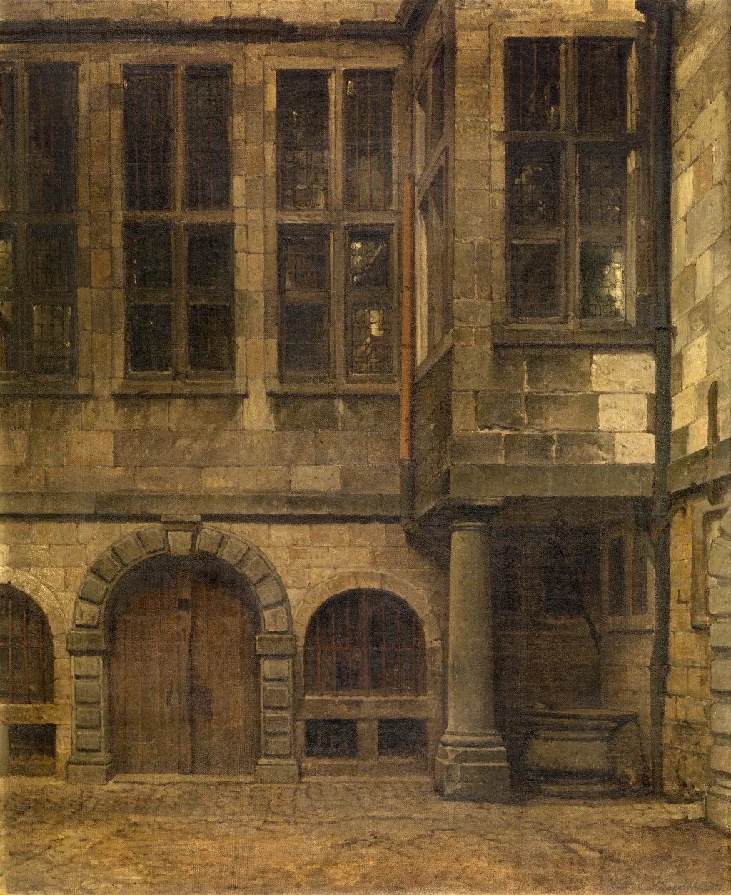 Old Courtyard of Antwerp Town Hall, by Hendrik Frans Schaefels, oil, 1873