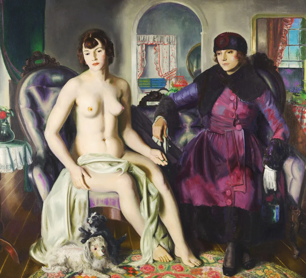 Two Women, by George Bellows, oil, 1924