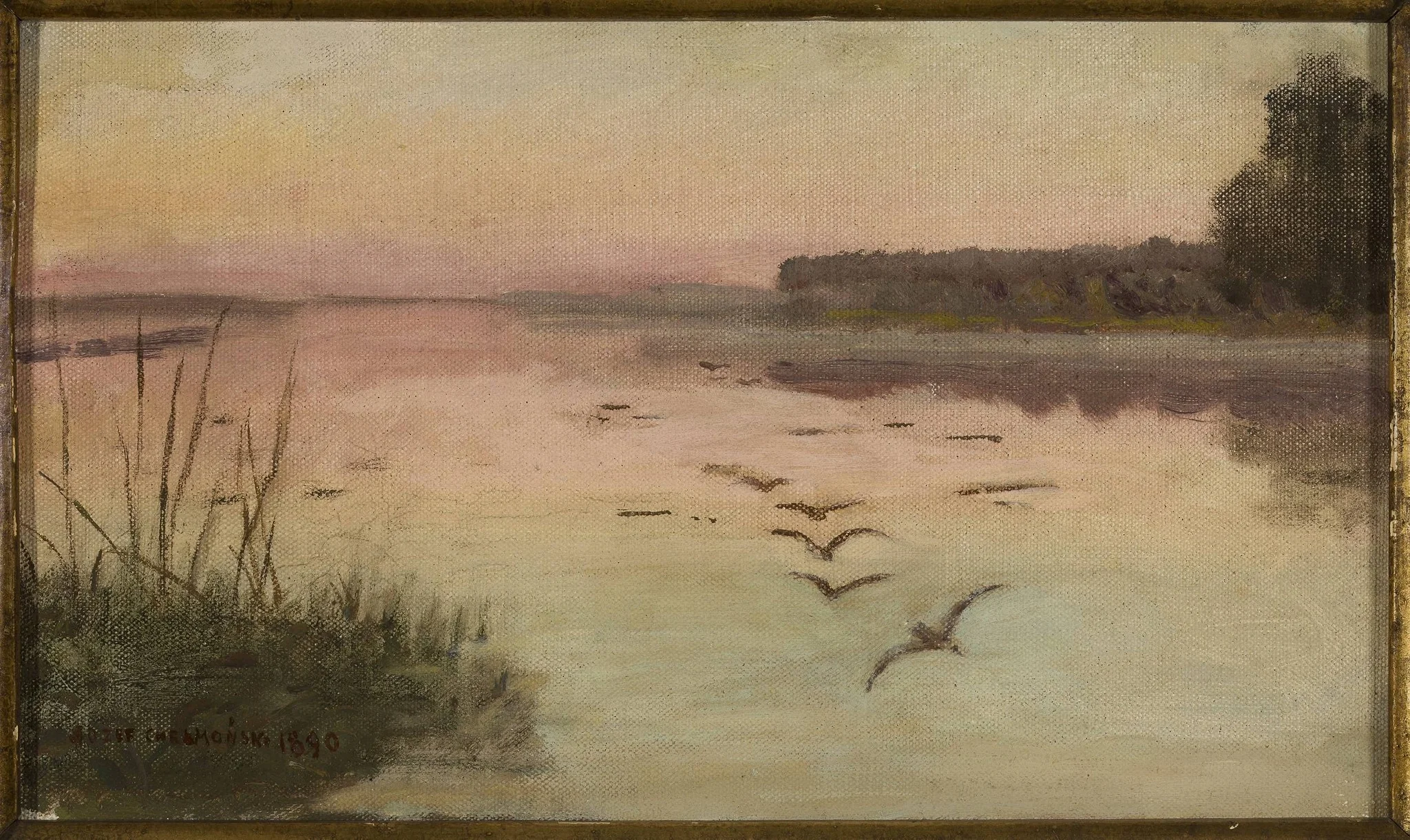 Lake at dusk, detail