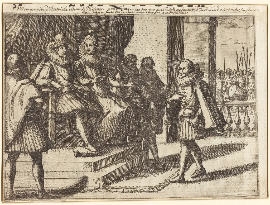King and Queen in Consultation about the Turks [recto], by Jacques Callot, ink, 1612