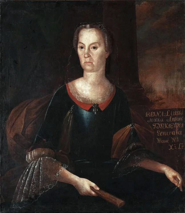Portrait of Regina Tyszkiewicz née Larska (fl. ca. 1723), detail