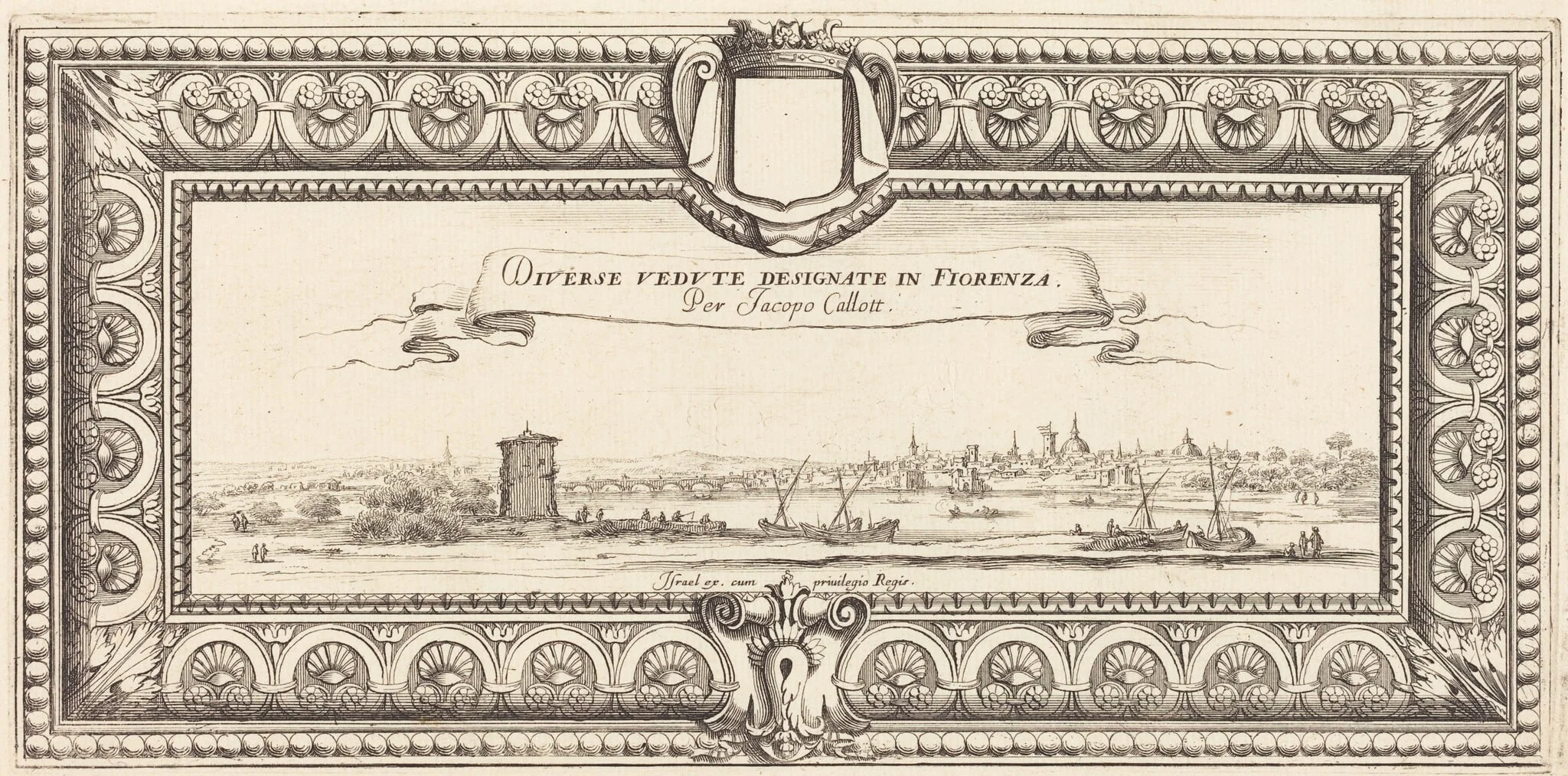 Title Page for Callot's "Various Italian Landscapes", detail