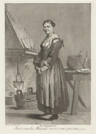 La Cuisiniere (The Cook), by Giovanni David, ink, 1775