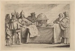 The Partitioning of the Globe between Spain and Portugal, by Willem Basse, ink, 1634
